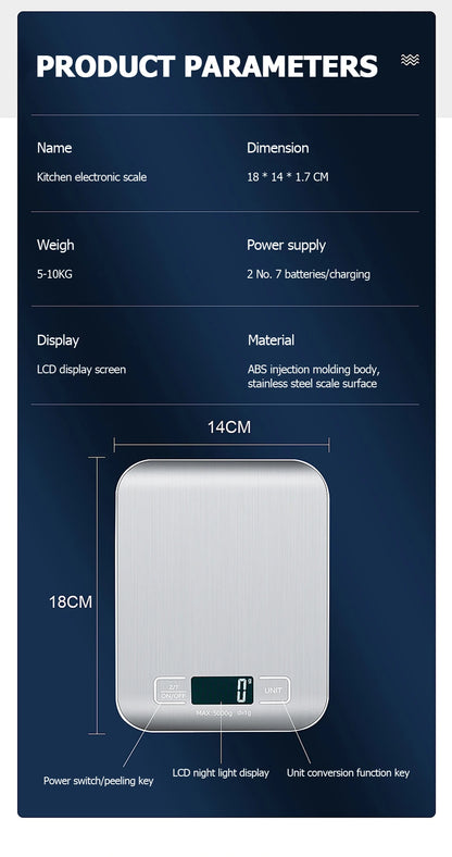 balance électronique de cuisine en plusieurs couleur de 5kg à 10kg